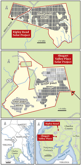 Proposed solar projects in MD